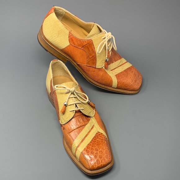 *RARE* David Eden Exotic Crocodile & Lizard / Assymetric Accent Upper, Men’s 8.5 - Picture 2 of 14